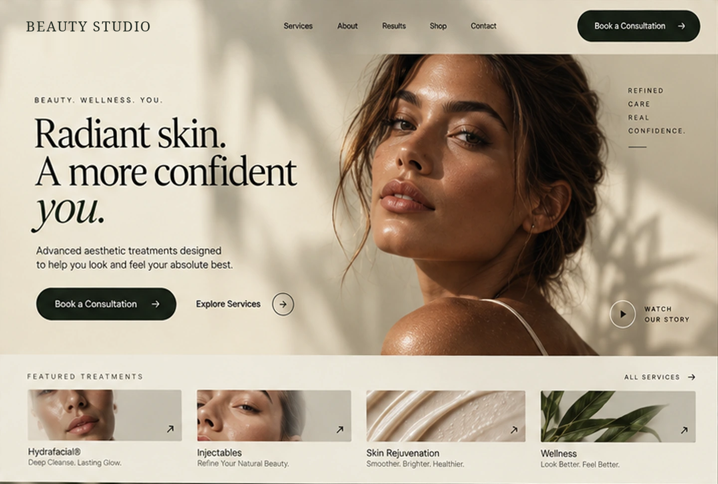 Beauty & Wellness website design concept